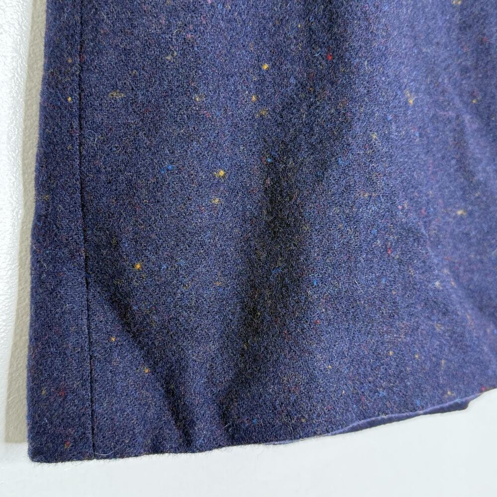 Talbots Skirt Womens 10 Navy Wool Blend Tweed Gold Button Lined Career - Picture 3 of 8